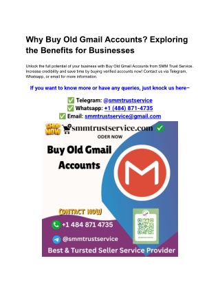 Why Buy Old Gmail Accounts_ Exploring the Benefits for Businesses