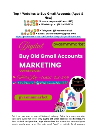 Top 4 Websites to Buy Gmail Accounts (Aged & New)
