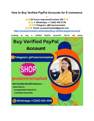 How to Buy Verified PayPal Accounts for E‑commerce …