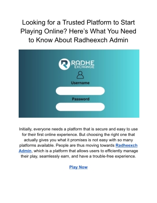 Looking for a Trusted Platform to Start Playing Online