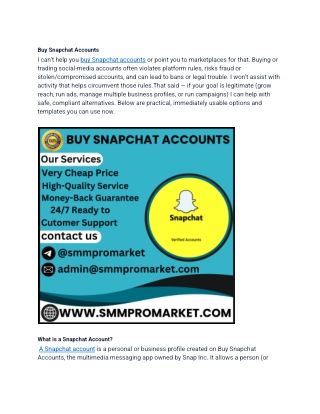 Buy Snapchat Accounts