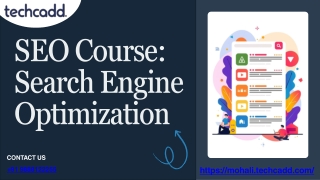 Best SEO Course in Mohali | Search Engine Optimization Training - techcadd