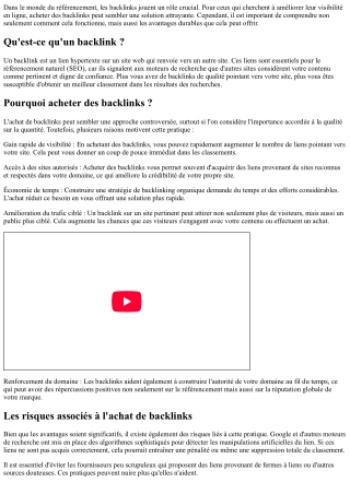 Les bénéfices à long terme d'acheter des backlinks