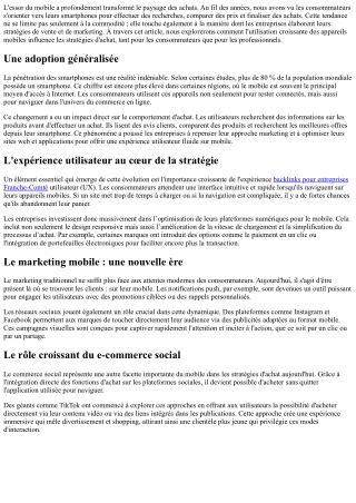 Le rôle croissant du mobile dans les stratégies d’achat.