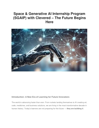 Space & Generative AI Internship Program (SGAIP) with Clevered – The Future Begins Here