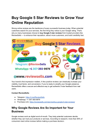Buy Google 5 Star Reviews to Grow Your Online Reputation
