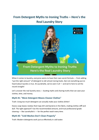 From Detergent Myths to Ironing Truths – Here's the Real Laundry Story