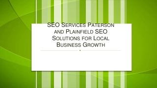 SEO Services Paterson and Plainfield SEO Solutions for Local Business Growth