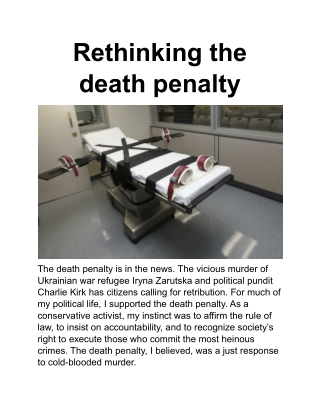 Rethinking the death penalty