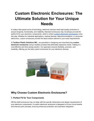 Custom Electronic Enclosures_ The Ultimate Solution for Your Unique Needs