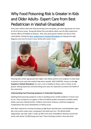 Why Food Poisoning Risk Is Greater in Kids and Older Adults