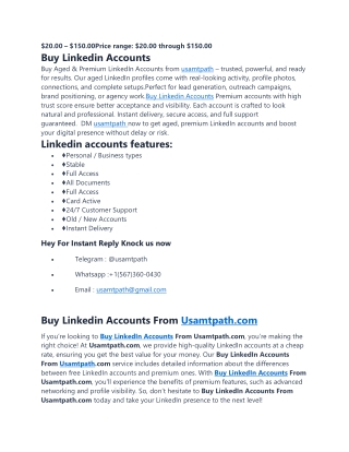 Affordable and Trusted Places to Buy LinkedIn Accounts Online