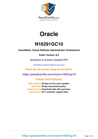 NetSuite Administrator Professional (N16291GC10) – Exam & Training Guide