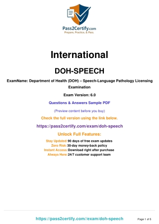 DOH Speech-Language Pathology Licensing Exam (DOH-SPEECH) – Exam Guide