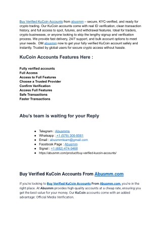 How Can You Buy Verified KuCoin Accounts Safely ...