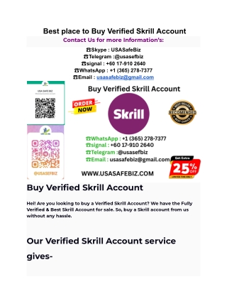 Best place to Buy Verified Skrill Account