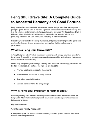 Feng Shui Grave Site_ A Complete Guide to Ancestral Harmony and Good Fortune
