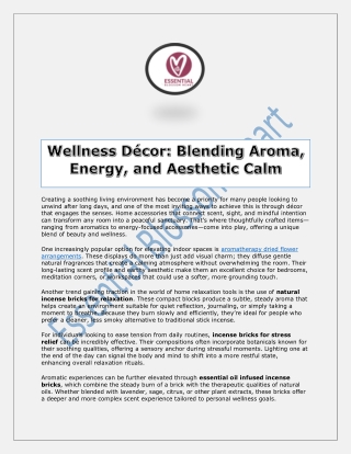 Wellness Décor Blending Aroma, Energy, and Aesthetic Calm