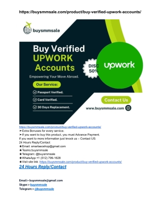 100% Verified Buy Verified Upwork Accounts - 2024