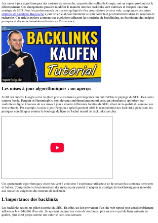 Mise à jour algorithmique: comment cela affecte-t-il vos stratégies de backlinki