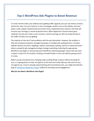 Top 5 WordPress Ads Plugins to Boost Revenue