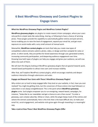 6 Best WordPress Giveaway and Contest Plugins to Engage Users