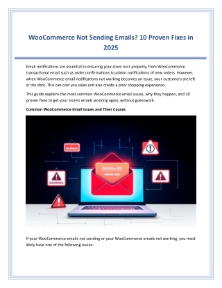 WooCommerce Not Sending Emails