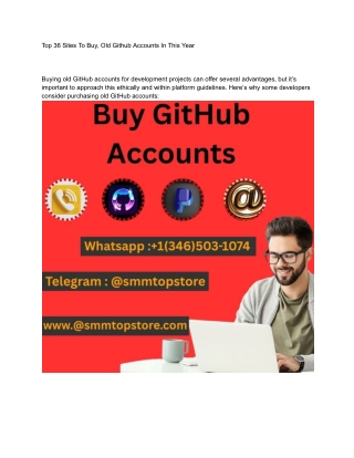 Top 36 Sites To Buy, Old Github Accounts In This Year