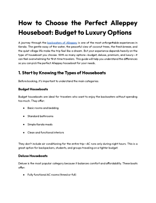 How to Choose the Perfect Alleppey Houseboat_ Budget to Luxury Options