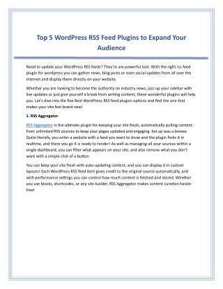 Top 5 WordPress RSS Feed Plugins to Expand Your Audience
