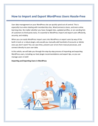 How to Import and Export WordPress Users Hassle