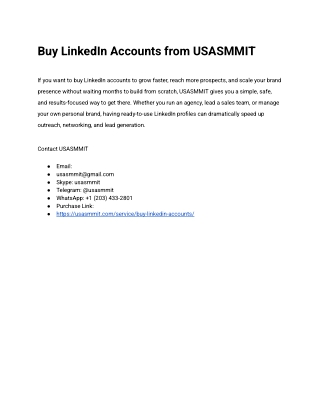 Buy LinkedIn Accounts from USASMMIT