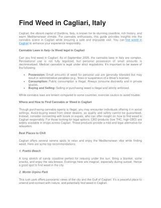 Find Weed in Cagliari, Italy