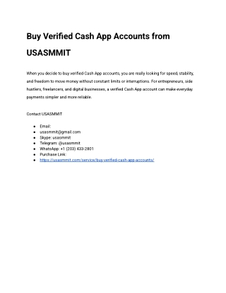 Buy Verified Cash App Accounts from USASMMIT