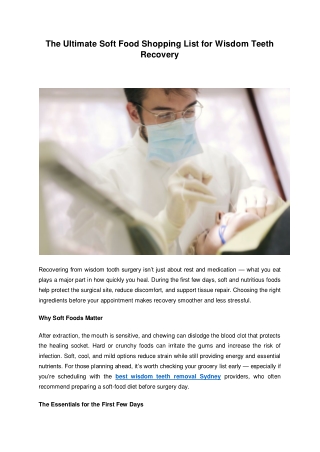 The Ultimate Soft Food Shopping List for Wisdom Teeth Recovery