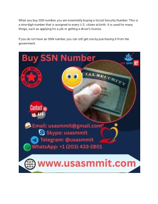 When you buy SSN number, you are essentially buying a Social Security Number