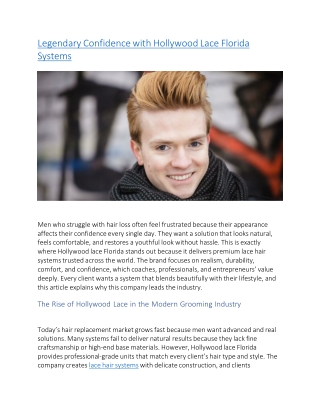 Legendary Confidence with Hollywood Lace Florida Systems