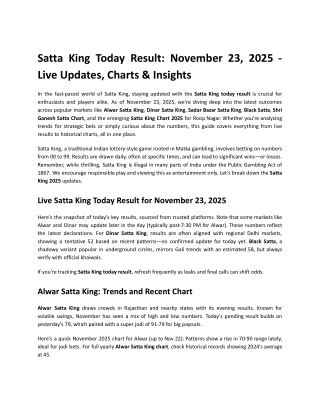 Satta King Today Result_ November 23, 2025 - Live Updates, Charts & Insights