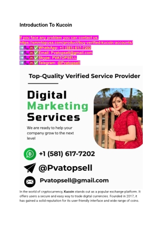 Buy Verified KuCoin Accounts – Secure and Quick Service