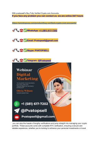 With pvatopsell’s Buy Fully Verified Crypto