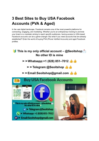 3 Best Sites to Buy USA Facebook Accounts (PVA & Aged)