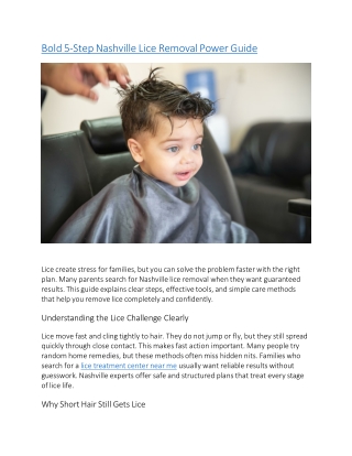 Bold 5-Step Nashville Lice Removal Power Guide