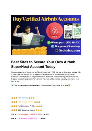 Best Sites to Secure Your Own Airbnb SuperHost Account Today