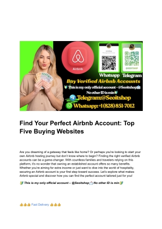 Find Your Perfect Airbnb Account_ Top Five Buying Websites