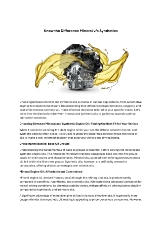Know the Difference Mineral v/s Synthetics