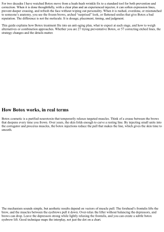 Botox for Anti-Aging: Prevention and Correction Strategies