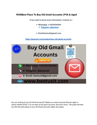9058Best Place To Buy Old Gmail Accounts (PVA & Aged
