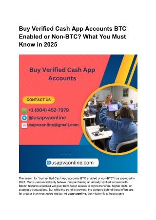 Buy Verified Cash App Accounts BTC Enabled or Non-BTC