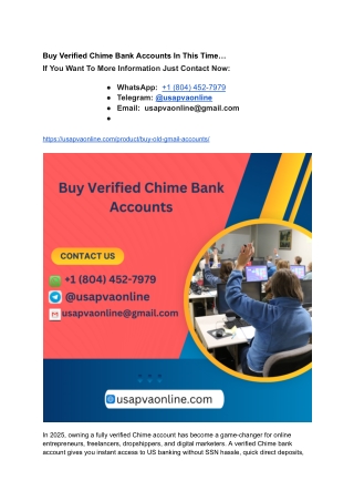 Buy Verified Chime Bank Accounts In This Time…