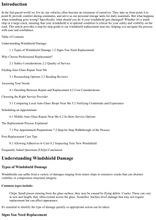 A Step-by-Step Guide to Car Windshield Replacement Near Me